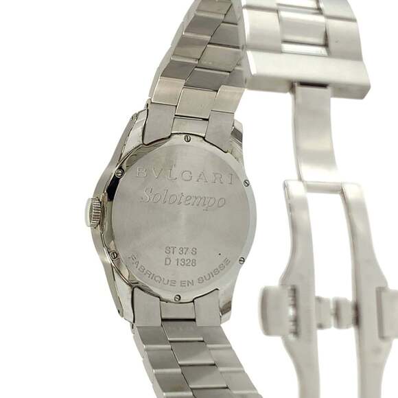 BVLGARI Solotempo Silver Stainless Steel Watch ST37S, Quartz Movement, Dial, ...